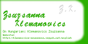 zsuzsanna klemanovics business card